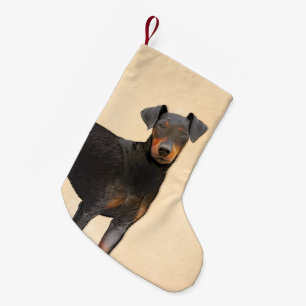 Manchester Terrier Painting Original Animal Art Small Christmas Stocking