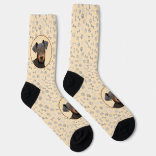 Manchester Terrier Painting Original Animal Art Socks