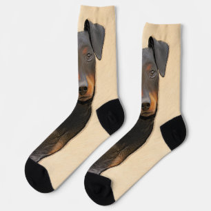 Manchester Terrier Painting Original Animal Art Socks