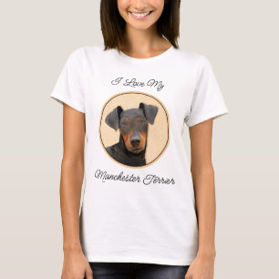 Manchester Terrier Painting Original Animal Art T-Shirt
