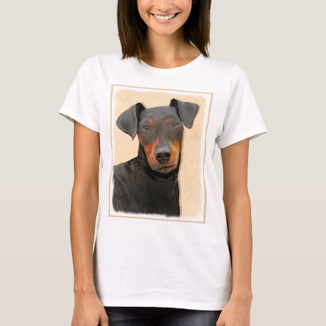 Manchester Terrier Painting Original Animal Art T-Shirt (Front)