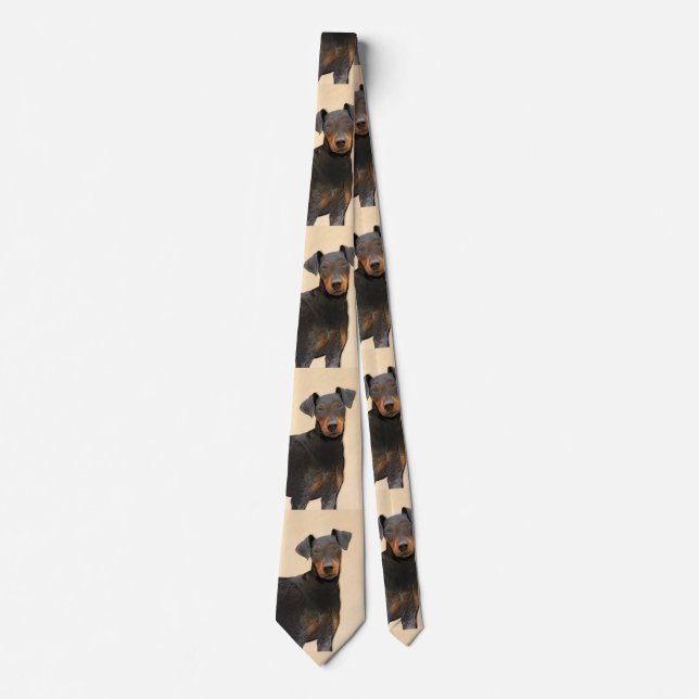Manchester Terrier Painting Original Animal Art Tie (Front)