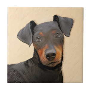 Manchester Terrier Painting Original Animal Art Tile