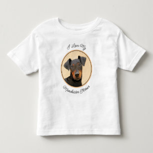 Manchester Terrier Painting Original Animal Art Toddler T-shirt