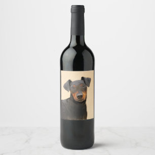 Manchester Terrier Painting Original Animal Art Wine Label