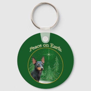 Manchester Terrier Peace Keychain