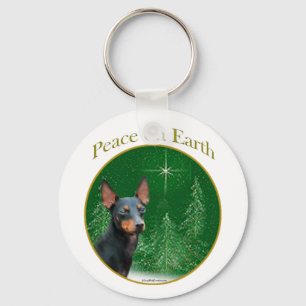 Manchester Terrier Peace Keychain