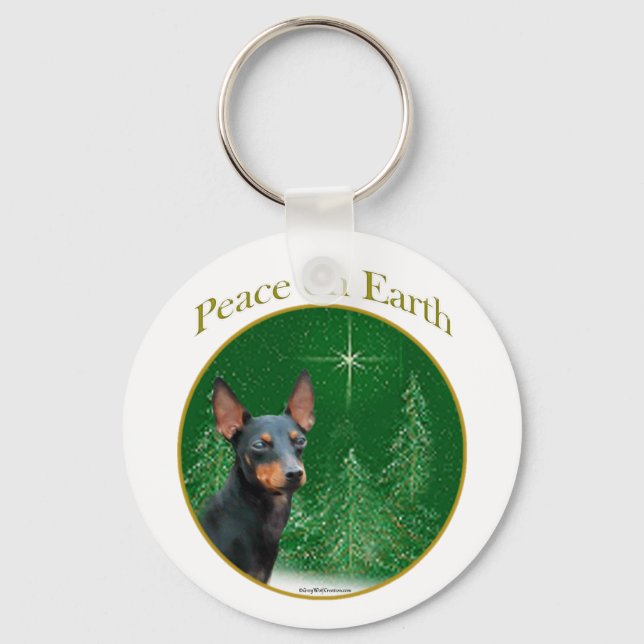 Manchester Terrier Peace Keychain (Front)