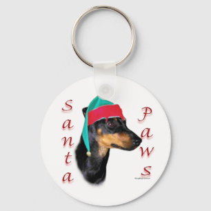 Manchester Terrier Santa Paws Keychain