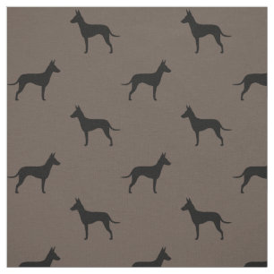 Manchester Terrier Silhouettes Pattern Fabric
