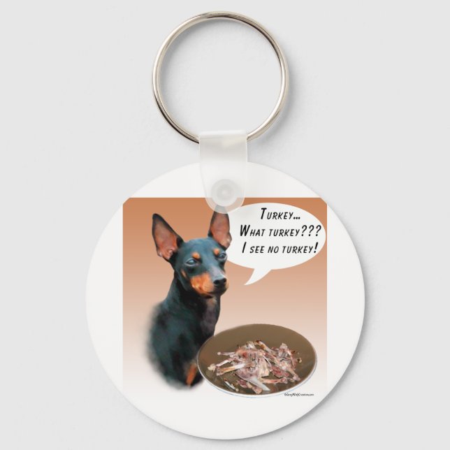 Manchester Terrier Turkey Keychain (Front)