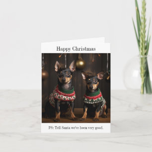 Manchester Terriers in Christmas Jumpers Card