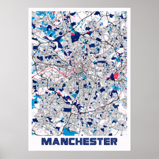 Manchester - United Kingdom MilkTea City Map Poster