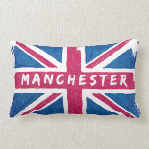 Manchester - Vintage British Union Jack Flag Lumbar Pillow