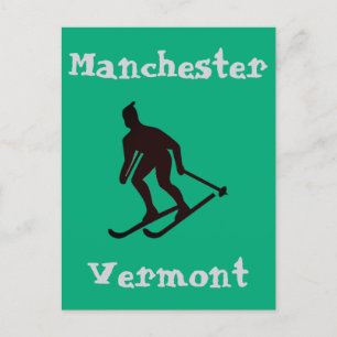 Manchester, VT (Vermont Apres ski Town) Holiday Postcard