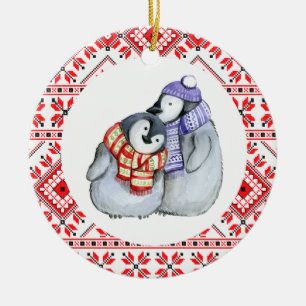 manchot de noël animaux d'hiver décoration bauble