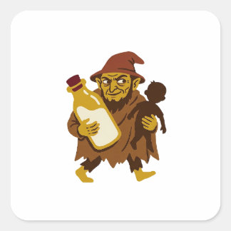 Manci Bottle Square Sticker