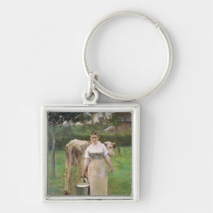 Manda Lametrie, The Farm Maid, 1887 Keychain