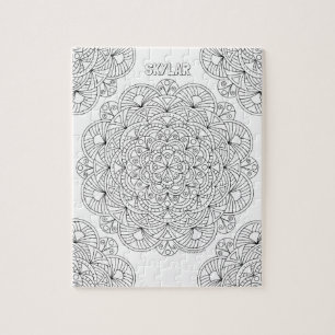 Mandala 010617 Adult Colouring Optional Name Fun Jigsaw Puzzle