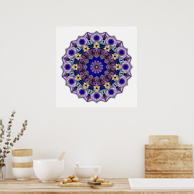 Mandala 12-2 Blueberry - Poster (Kitchen)
