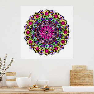 Mandala 12-2 PinkFlower - Poster