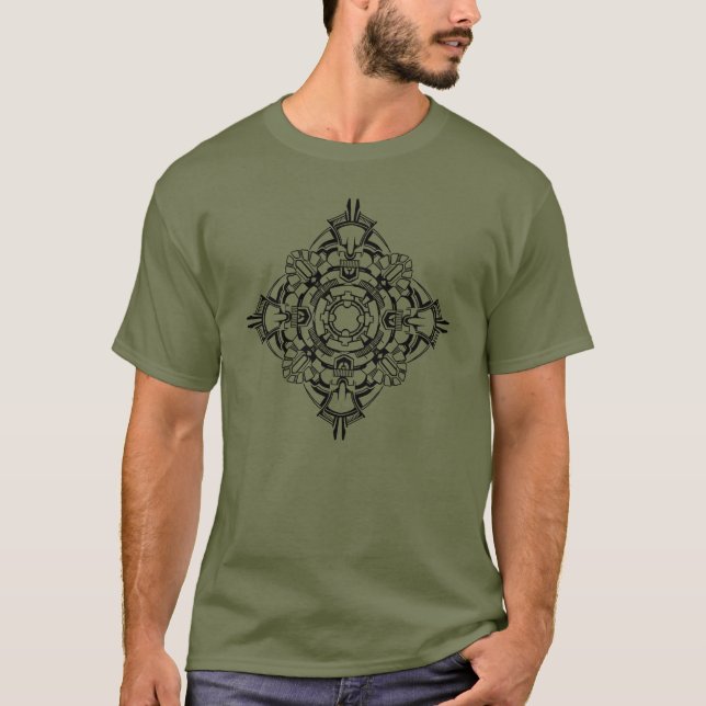 Mandala 2 Black T-Shirt (Front)