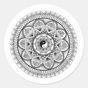 Mandala (3) classic round sticker
