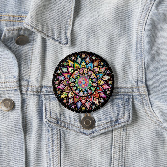 Mandala 3 Inch Round Button (In Situ)