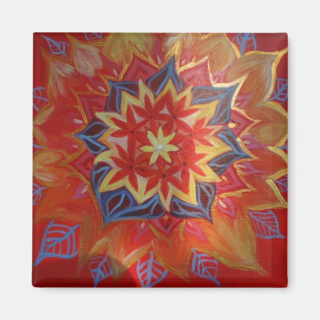 Mandala 5.1 Cm Square Magnet (Front)