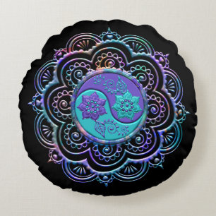 Mandala 5 round pillow