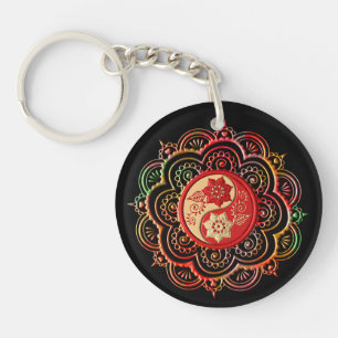 Mandala 6 keychain