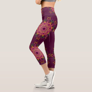 Mandala à fleurs de style baroque. Capri Leggings