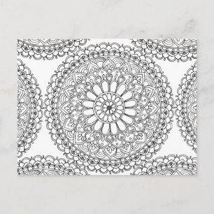 Mandala Adult Colouring Boho Pattern Postcard