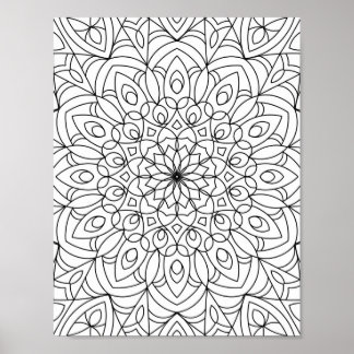 Mandala  Adult Colouring Doodle Colour This Poster