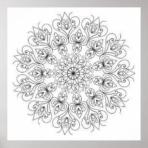  Mandala  Adult Colouring Doodle Colour This Poster