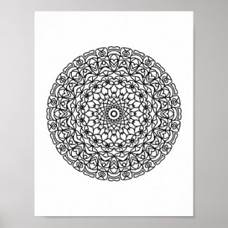 Mandala Adult Colouring Doodle Colour This Poster