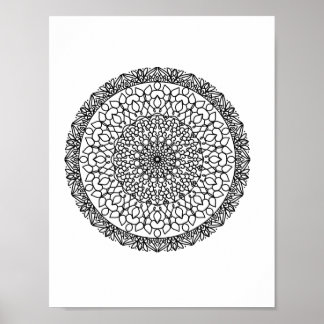 Mandala  Adult Colouring Doodle Colour This Poster