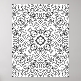 Mandala  Adult Colouring Doodle Colour This Poster