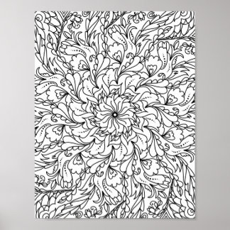  Mandala  Adult Colouring Doodle Colour This Poster