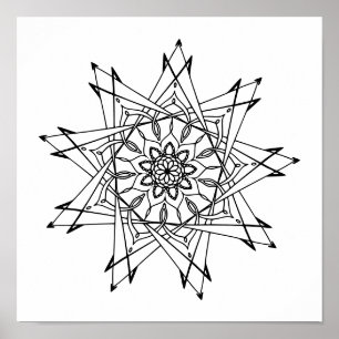 Mandala Adult Colouring Poster