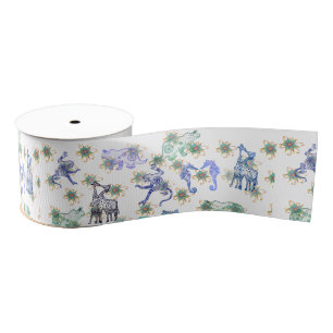 Mandala Animals Grosgrain Ribbon