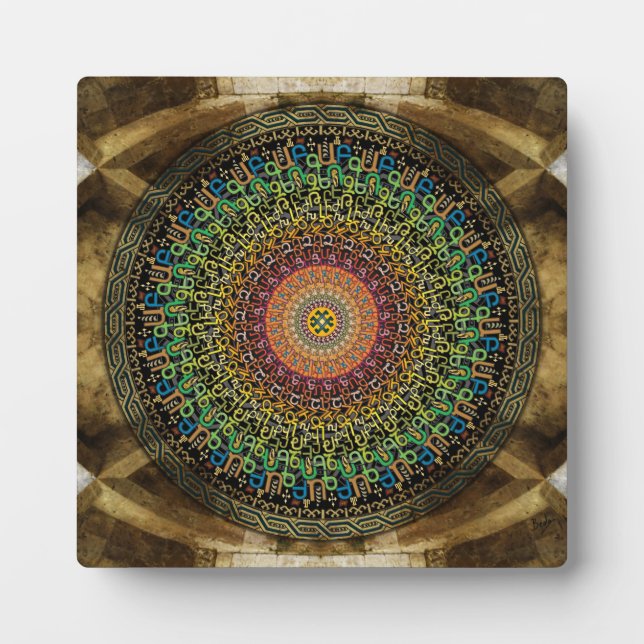 Mandala Armenian Alphabet Plaque with Easel (Front)