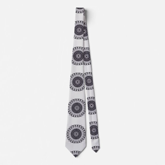 mandala art black and white tie (Front)