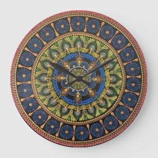 Mandala art clock, decorative clock, geometric large clock