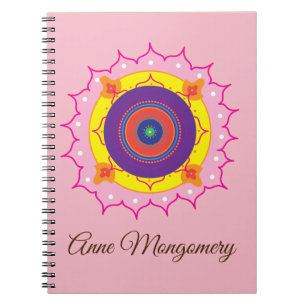 Mandala Art , Custom Name  Spiral  Notebook