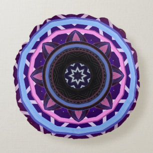 Mandala art design pattern ornament flower round pillow