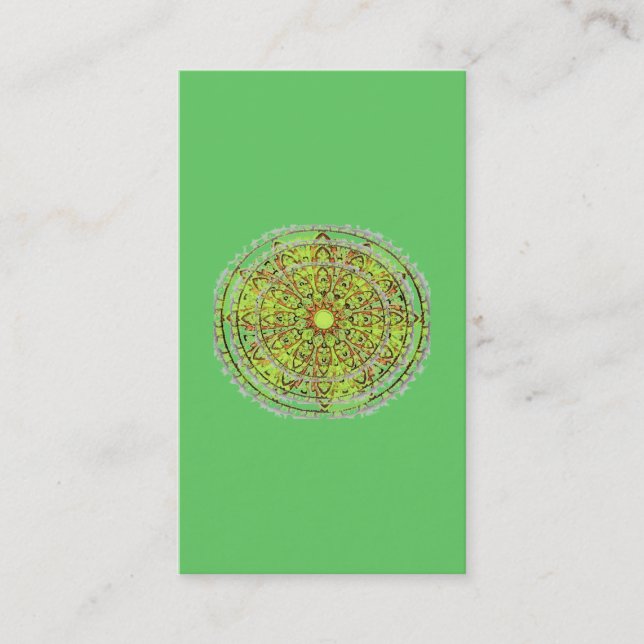 Mandala Art Green Bookmark Profile Card (Front)