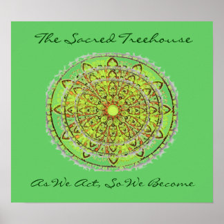 Mandala Art Poster green add text