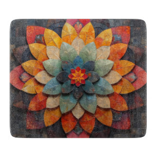 Mandala Art Textured Flower Cutting Board