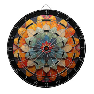 Mandala Art Textured Flower Dartboard